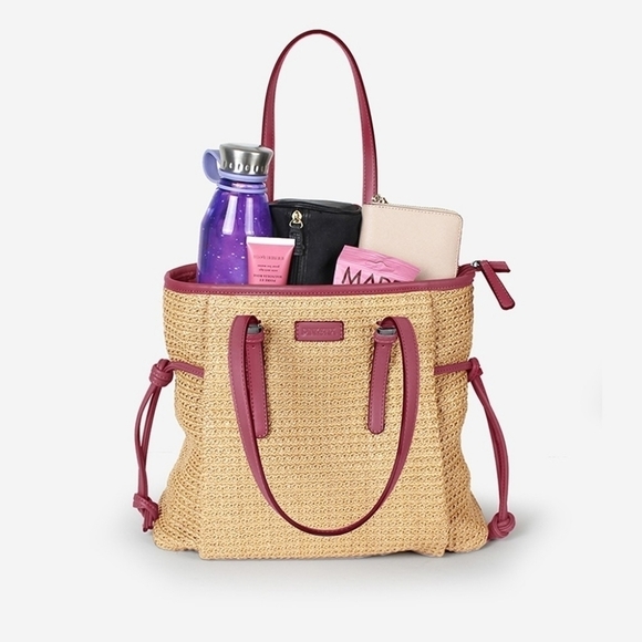 Soft Straw Shoulder bag tote handbag Vegan 🆕 - Picture 4 of 4